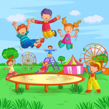 Çocuklar oynarken ve yaz tatil keyfi
