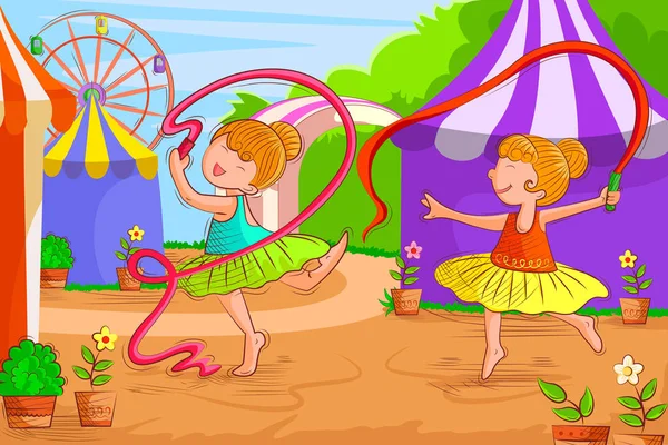 Děti hrát a užívat si letní dovolenou — Stockový vektor