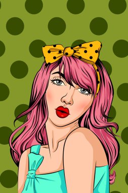 Pop sanat tarzı retro Bayan ellili saç modeli