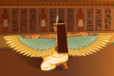 Mısır civiliziation Kraliçe Goddess Mısır Sarayı zemin üzerinde