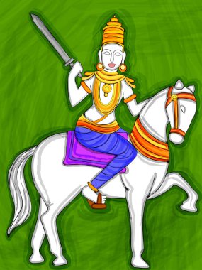 Vintage Hint Lord Kalki heykel heykeli