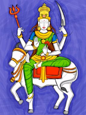 Vintage Hint tanrıçası Shailaputri heykel heykeli