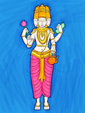 Vintage Hint Lord Brahma heykel heykeli