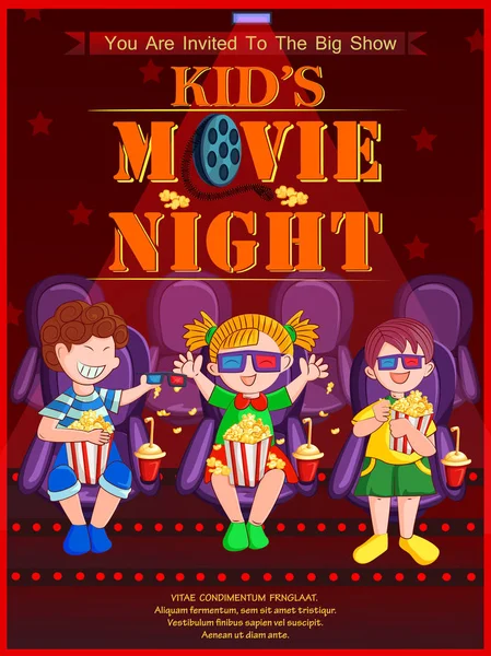 Plakat für Kinderfilmfestival Partynacht — Stockvektor