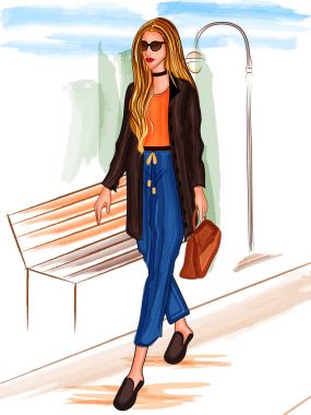 Modern şık moda kadın moda modeli