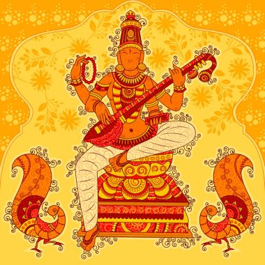 Soyut heykel resim Hint Tanrıça Saraswati heykel