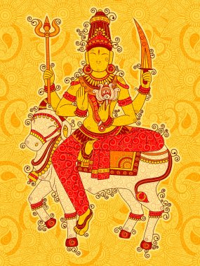 Vintage Hint tanrıçası Shailaputri heykel heykeli