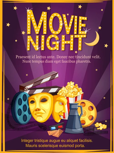 Plakat für Filmfestival-Party-Nacht — Stockvektor
