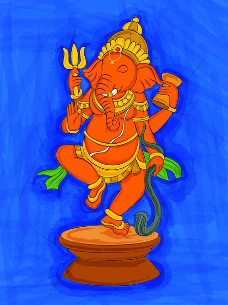 Pintura de estátua abstrata da escultura indiana Lord Ganesha — Vetor de Stock