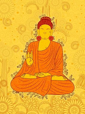 Vintage heykel heykel Hint Lord Buda'nın Hindistan sanat tarzı