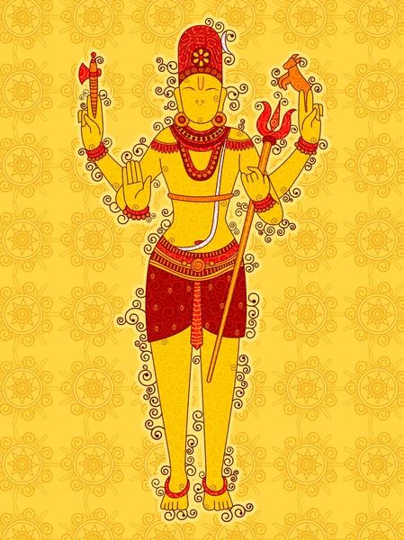 Statue vintage du Seigneur indien Shiva dans le style d'art indien — Image vectorielle