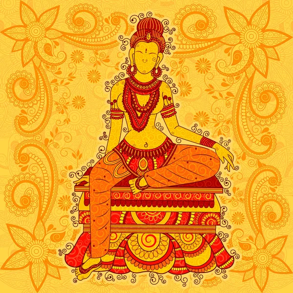 Vintage çiçek sanat tarzı Hintli kadın heykel heykeli