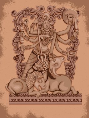 Hint Tanrıçası Durga heykeli Durga Puja bayram festivali için Dussehra Vijayadashami Navratri 'de