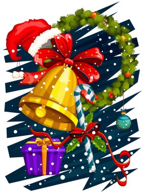 Neşeli Noel tatili kutlama arka plan için mum dekore edilmiş