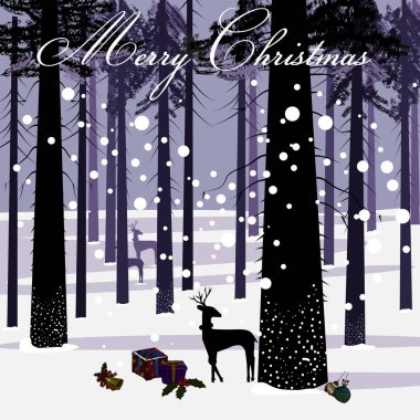 Ren geyiği neşeli Noel ve mutlu yeni yıl tatili kutlama arka planı için