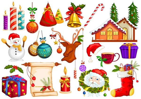 Neşeli Noel ve mutlu yeni yıl festival kutlama nesne