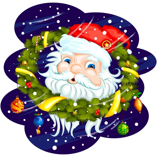Babbo Natale in Buon Natale e Felice Anno Nuovo sfondo di festa di festa — Vettoriale Stock