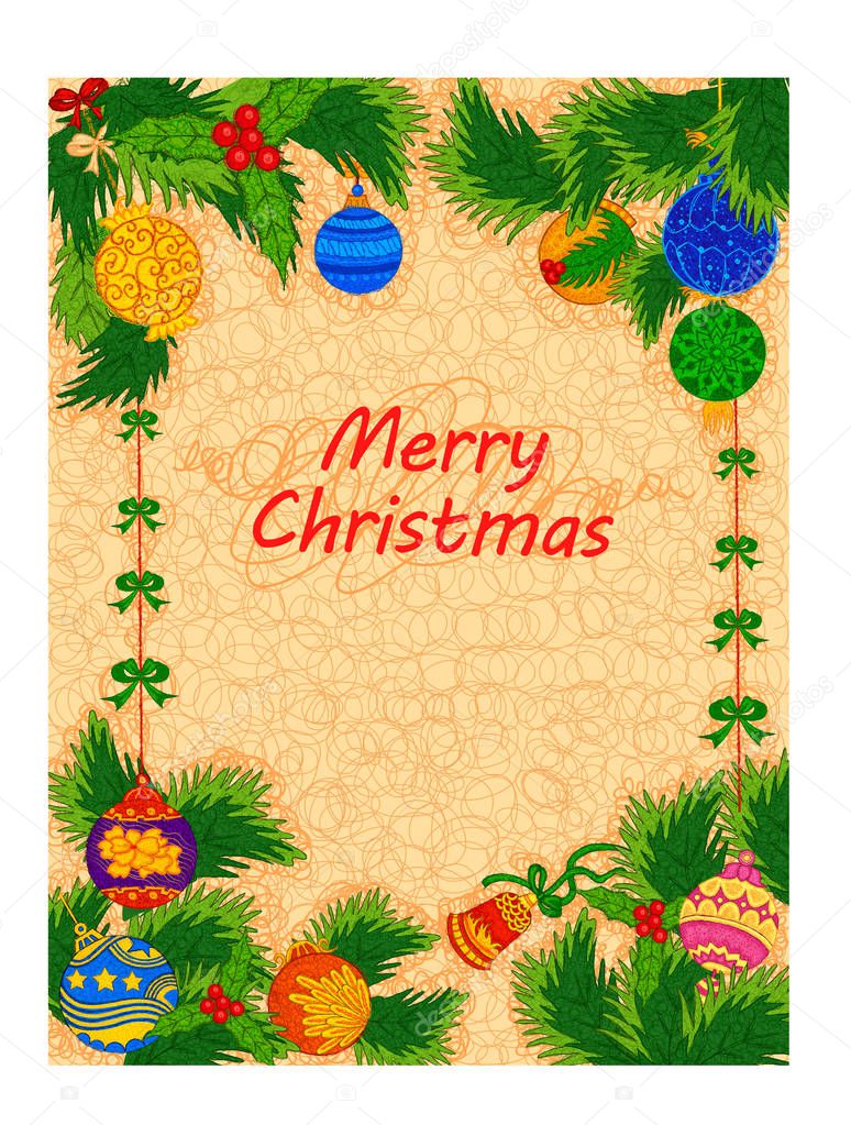 Decorated ball for Merry Christmas and Happy New Year Holiday celebration background