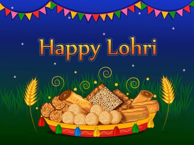 Hasat Festivali Pencap, Hindistan mutlu Lohri tatil arka plan