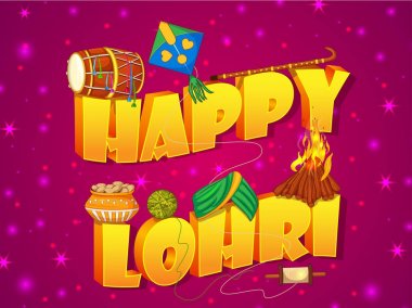 Hasat Festivali Pencap, Hindistan mutlu Lohri tatil arka plan