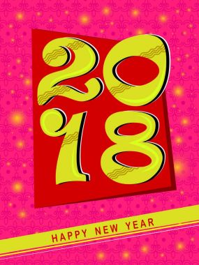 Mutlu yeni yıl 2018 mevsim arka plan tebrik