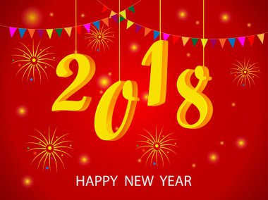 Mutlu yeni yıl 2018 mevsim arka plan tebrik