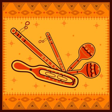Hindistan desi Halk sanat tarzı Manjira ve çıngırak müzik aleti