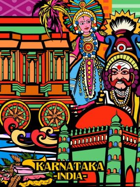 Hindistan devlet Karnataka görüntüsünü renkli culutral