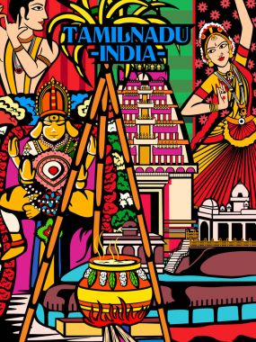 Renkli culutral görüntü Hindistan devlet Tamil Nadu