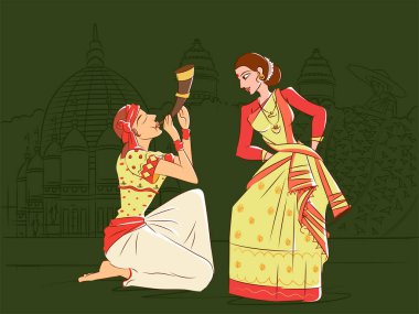 Bihu halk dansları Assam, Hindistan'performans Çift