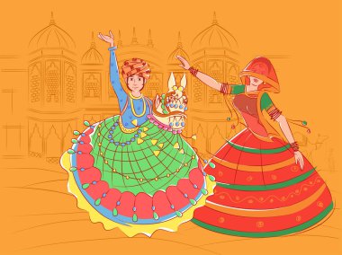 Kachhi ghodi halk dansları Rajasthan, Hindistan'ın performans Çift