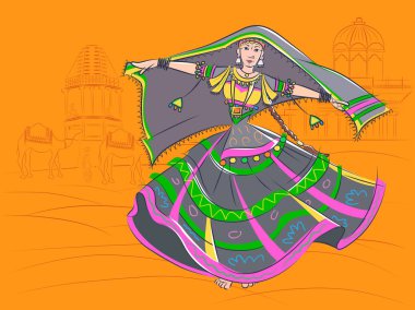 Kadın Kalbelia halk dansları Rajasthan, Hindistan'ın gerçekleştirme
