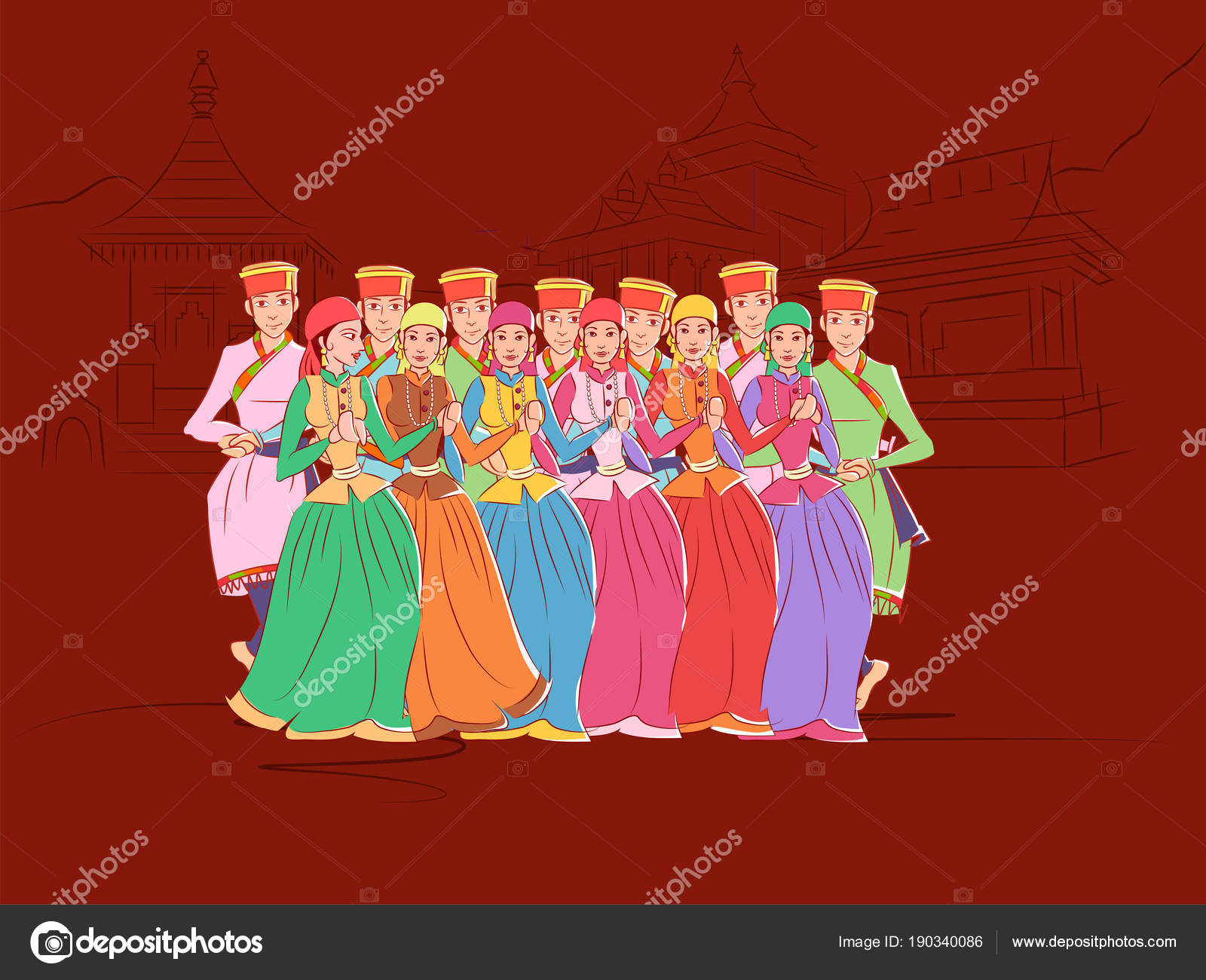 couple-performing-kullu-nati-dance-of-himachal-pradesh-india-stock