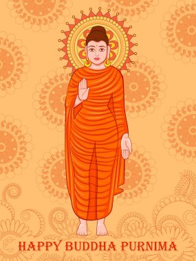 Mutlu Buddha Purnima Vesak tatil festival zemin üzerinde Lord Budha