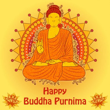 Mutlu Buddha Purnima Vesak tatil festival zemin üzerinde Lord Budha