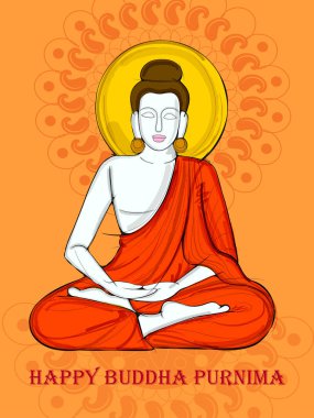 Mutlu Buddha Purnima Vesak tatil festival zemin üzerinde Lord Budha