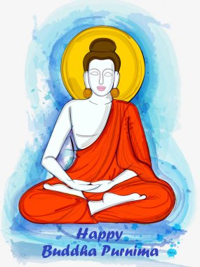 Mutlu Buddha Purnima Vesak tatil festival zemin üzerinde Lord Budha