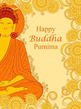Mutlu Buddha Purnima Vesak tatil festival zemin üzerinde Lord Budha