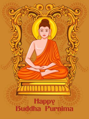Mutlu Buddha Purnima Vesak tatil festival zemin üzerinde Lord Budha