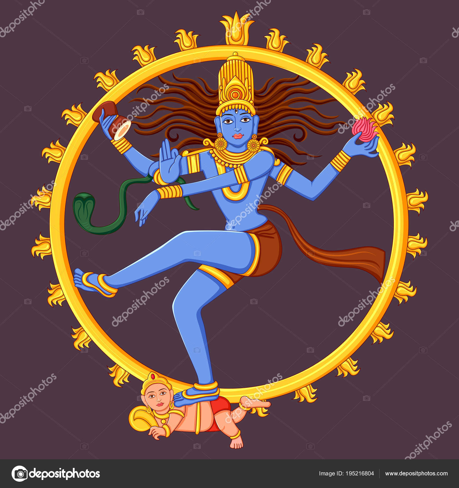 Statue of Indian Lord Shiva Nataraja Sculpture Stock Illustration by