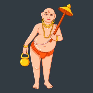Statue of Indian Lord Vamana Sculpture clipart