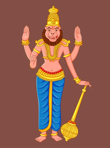 Standbeeld van Indische Lord Narasimha beeldhouwkunst — Stockvector