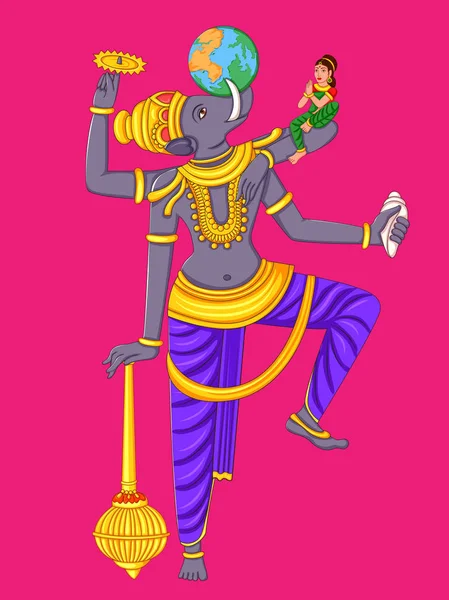 Standbeeld van Indische Lord Varaha beeldhouwkunst — Stockvector