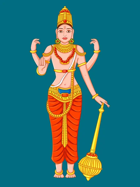 Statue du Seigneur indien Vishnu Sculpture — Image vectorielle