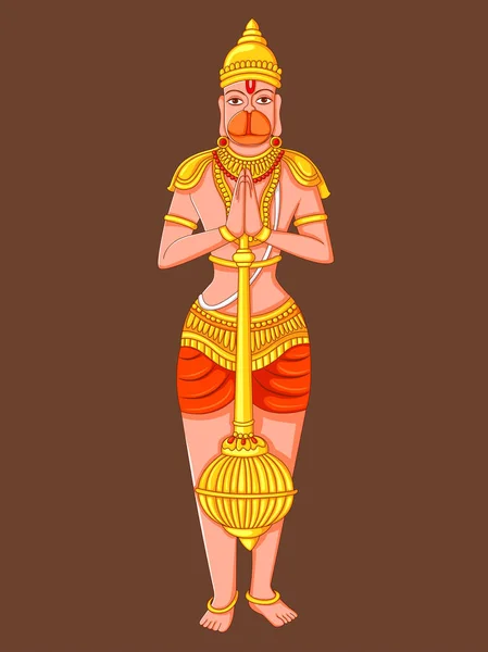 Standbeeld van Indische Lord Hanuman beeldhouwkunst — Stockvector