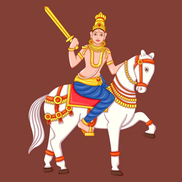 Statue des indischen Herrschers Kalki — Stockvektor