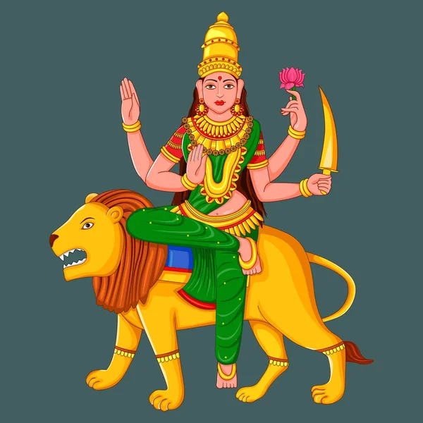 Hint tanrıçası Katyayani heykel heykeli — Stok Vektör