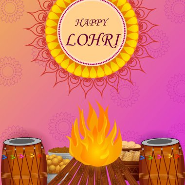 Hasat Festivali Pencap, Hindistan mutlu Lohri tatil arka plan