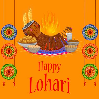 Hasat Festivali Pencap, Hindistan mutlu Lohri tatil arka plan