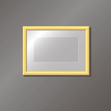 Duvardaki boş altın çerçeve